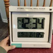 La Crosse Technology ATOMIC Digital Wall / Countertop Clock - Date, Day, Weather