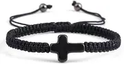 [Generic] Cross Woven Rope Bracelet Handmade Braided String Bracelet Prayer Wrist Protection Bracelet For Women Men Jewelry