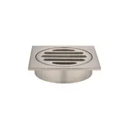 MEIR Square Brass Shower Centre Waste - 80mm Outlet - Champagne