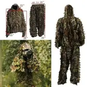 Outdoor Camo Ghillie Suit 3D Leaf Camouflage Clothing Jungle Woodland Hunting