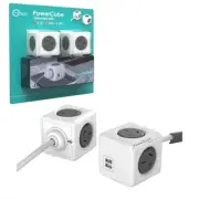 Allocacoc PowerCube Extended 4 Power Outlets and 2 USB Ports Charging Board 2pk