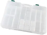harayaa Fishing Tackle Box Container Lure Box Thicken Fishing Accessories 44 Grids with Handle Double Sided with Removable Dividers, Clear