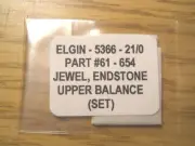ELGIN 654 Factory Watch Replacement Part #61 - UPPER BALANCE ENDSTONE JEWEL SET