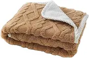 NACOCO Warm Waterproof Dog Blanket - Soft Lambswool Blanket Water Resistant Durable Sleep Mat Cover Sofa Pet Bed for Small Medium Large Dog in Winter (Khaki)