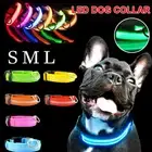 USB Rechargeable LED Dog Collar Nylon Glow Flashing Light Up Safety Pet Collar