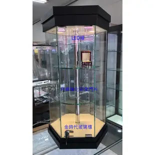 工廠直營金時代玻璃櫃.桌上型LED六角旋轉玻璃櫃.精品展示櫃.模型櫃.公仔櫃.飾品車台.櫃台.飾品櫃.眼鏡櫃.