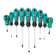 9Pcs Chrome-Vanadium Steel Slotted and Phillips Screwdriver Tool Set Magnetic Tip