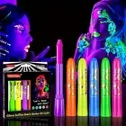 MeiduGaga Glow in the Dark Face Paint Sticks 6 Neon Colours