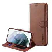 For Samsung Galaxy S21+ /S21 Plus 5G Case SupRShield Wallet Card Leather Flip Magnetic Stand Phone Cover (Coffee)