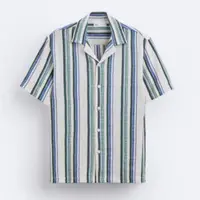 在飛比找蝦皮購物優惠-Zara 正品 TEXTURED STIPED 男士襯衫尺寸