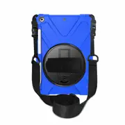 StylePro, iPad Pro 11” shockproof case with hand strap, shoulder strap & rotating stand, blue