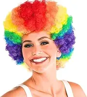 Curly Wig Fancy Dress Costume Accessory Rainbow Colour