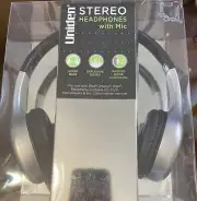 Uniden Stereo Headphones With Mic Model UN888 Adjustable Headband