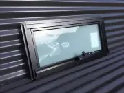 400h X 850w Awning BATHROOM WINDOW - TEXTURA® Black. Australian Made BTHAWN