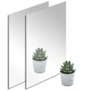 12 x 24 Rectangular Acrylic Mirror Sheet 2-Pack 1.8mm Frameless Wall Mirror A...
