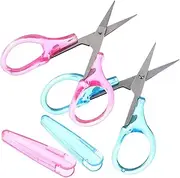 FONDOTIN 2Pcs Embroidery Scissors with Protective Covers Craft Scissors for Sewing Needlework Scrapbooking and Cutting