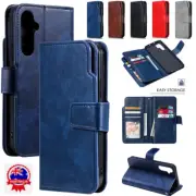 For Samsung S25 S24 S23 S22 S21FE Ultra Plus Case Leather Wallet Card Flip Cover