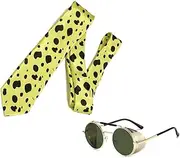 Ealipoi Kento Nanami Cosplay Tie Anime Jujutsu Kaisen Cosplay leopard Print Tie With Glasses