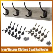 10X Iron Vintage Clothes Coat Hat Hooks Bathroom Heavy Duty Wall Hanger Hanging