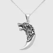 Mens Wolf (Silver) Necklaces