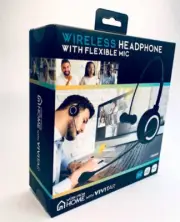 VIVITAR WIRELES HEADPHONE WITH FLEXIBLE MIC -BLUETOOTH NEW