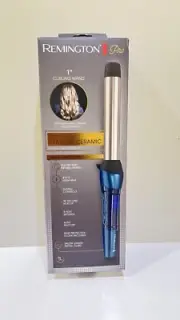 Remington Pro Professional Curling Wand, 1" , Straight Barrel, Titanium, Blue