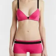 La Perla Pink & Black Ryder Triangle Bikini Top Large