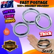 Metal Stainless Steel Penis Rings Delay Cock Ring Erection Aid Thick Men Sex Toy