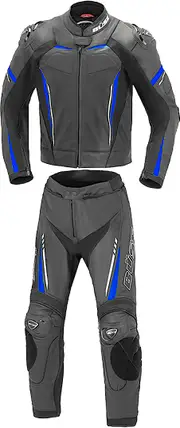 Büse Imola Two Piece Motorcycle Leather Suit, black-blue, Size 52 for Men Black Blue
