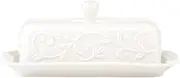Lenox Opal Innocence Carved Butter Dish, White -