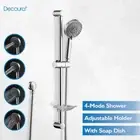 Decaura Shower Rail Set Sliding 4-Mode Hand held Head with Soap Holder Chrome