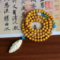 在飛比找樂天市場購物網優惠-金絲楠木佛珠文玩手串108顆小葉楨楠搭配觀音吊墜佛珠項鏈男女