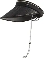 [BESPORTBLE] Multi-Functional Sunshade Beach Hat Wide Brim Woven Sun Hat Women's Sun Headband for Outdoor Activities Black