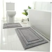 Bathroom Rugs Sets 2 Piece, Super Soft and Absorbent Non Slip Microfiber
