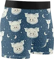[FRODOTGV] Cartoon Cute Pig Faces Mens Boxer Briefs Shorts Workout Underwear for Men Compression Boxer Para Hombre