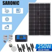 12V 250W Fixed Solar Panel Kit Caravan 30A Controller Camping Battery Charging