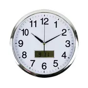 Italplast Round Wall Clock with LCD (36cm)