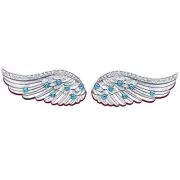 91HS Set Of 16 Screw Back Concho Angel Wings Bling Nickel Plated Saddle