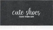 Front Door Mat Welcome Mats Cute Shoes Take Them Off Entry Non Slip Doormats for Entryway Ideal Inside Outside Home High Traffic Area Black 47 Inch x 17 Inch