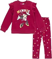 [Disney] Minnie Mouse Infant Baby Girls Fleece Sweatshirt and Pants Set Polka Dots Minnie Mouse/Polka Dot 12 Months