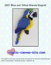 Blue and Yellow Macaw Magnet - Plastic Canvas Pattern or Kit