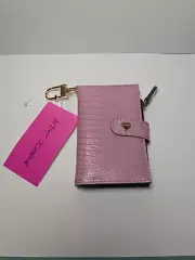 New Betsey Johnson Women’s Card Case Wallet With Key Ring XOCASEY Mauve Pink