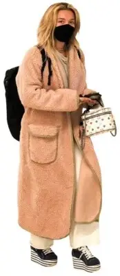 NWT FREE PEOPLE FAUX SHEARLING IRESISTABLE TEDDY CARDI PINK RUNWAY STYLE COAT, L