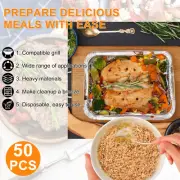 50Pcs Aluminum Foil Trays 1100ml Non-Stick Aluminum Foil Baking Pans StgXq-*-
