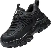 [AUXDIQ] Safety Shoes for Women Men Lightweight Steel Toe Cap Trainers Work Breathable Safety Boots Non Slip Sneakers