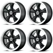 Set 4 16" AR105 Torq Thrust M 16x7 Black Machined Lip 5x4.5 Wheels 35mm Rims (for: Mazda)