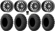 Sedona Sano Bdlk 15x7 Wheels Bk 35" MotoVator R/T Tires Polaris Ranger XP 9/1K
