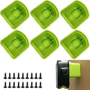 6Pcs Battery Holder Compatible with 18V Wall Mounted Battery Mounts Dock Holder Portable Li-ion Battery Hanger Battery Holder Fixed Bracket Reusable for Battery Mount Dock Holder Fit Wall