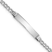 7 Inch 14K Wg Polished Semi-Solid Cuban Link Id Bracelet