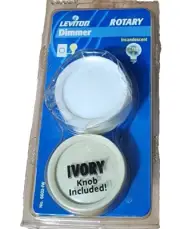 Leviton 6602-IW, 120VAC Rotary ON/OFF Light Dimmer Switch 600W